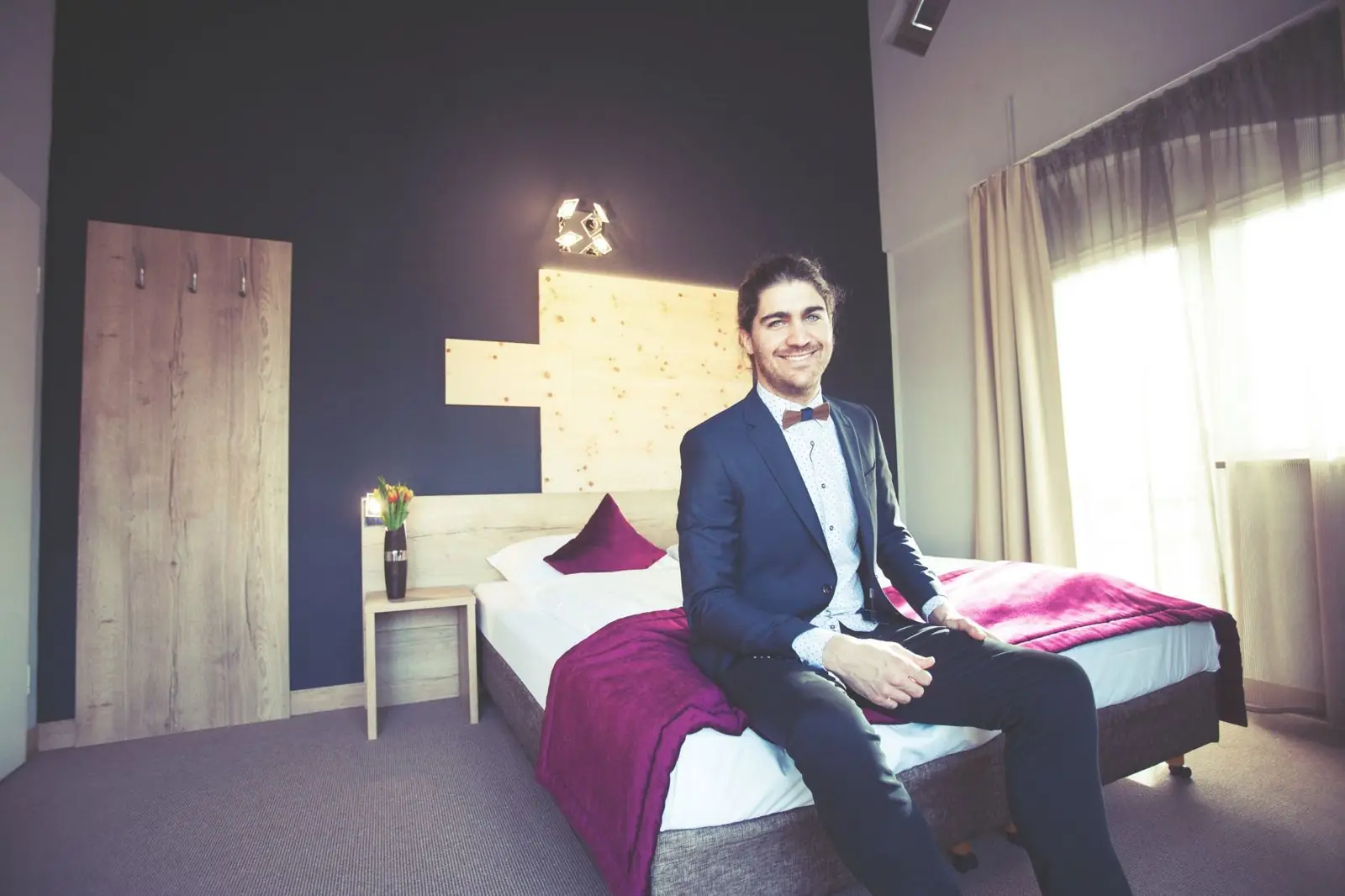 Gast im Doppelzimmer des Boarding House München